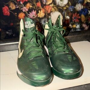 Nike Green and White Basketball Shoes